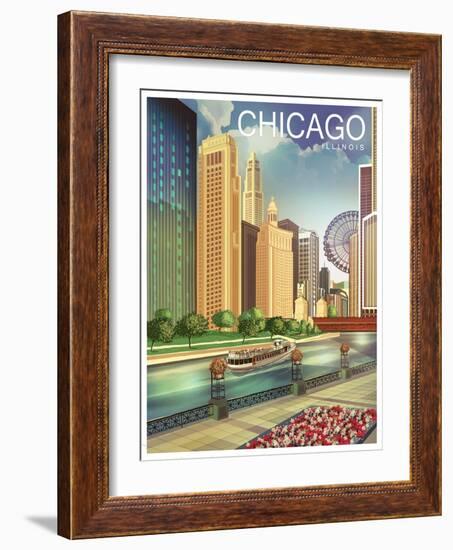 Chicago 1-Old Red Truck-Framed Giclee Print