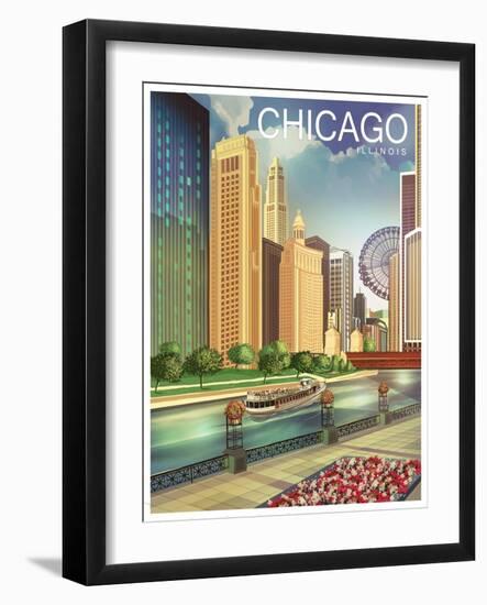 Chicago 1-Old Red Truck-Framed Giclee Print