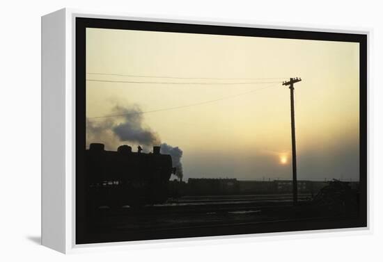 Chicago and North Western Railyard-Jack Delano-Framed Stretched Canvas