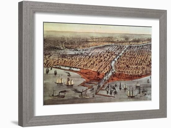 Chicago as it Was, circa 1880-Currier & Ives-Framed Giclee Print