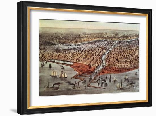 Chicago as it Was, circa 1880-Currier & Ives-Framed Giclee Print