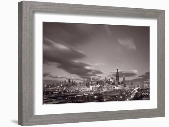 Chicago At Dusk BW-Steve Gadomski-Framed Photographic Print