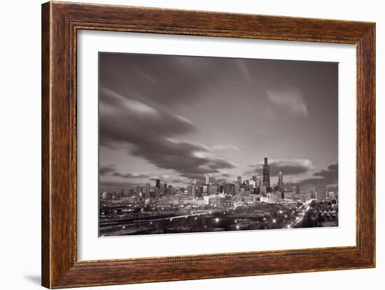 Chicago At Dusk BW-Steve Gadomski-Framed Photographic Print