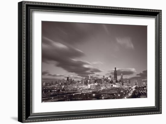 Chicago At Dusk BW-Steve Gadomski-Framed Photographic Print