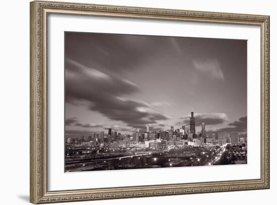 Chicago At Dusk BW-Steve Gadomski-Framed Photographic Print