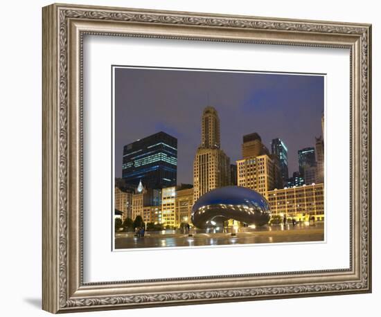 Chicago at night-Patrick  J. Warneka-Framed Photographic Print