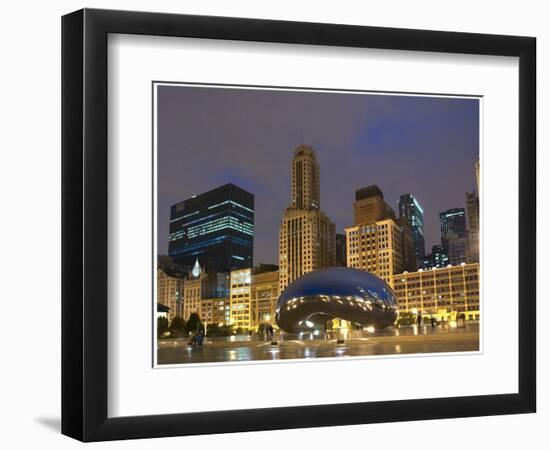 Chicago at night-Patrick  J. Warneka-Framed Photographic Print