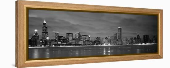 Chicago - B&W Reflection-Jerry Driendl-Framed Premier Image Canvas