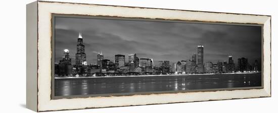 Chicago - B&W Reflection-Jerry Driendl-Framed Premier Image Canvas