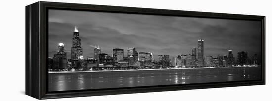 Chicago - B&W Reflection-Jerry Driendl-Framed Premier Image Canvas