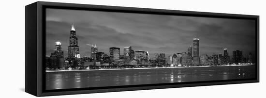 Chicago - B&W Reflection-Jerry Driendl-Framed Premier Image Canvas