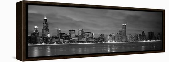 Chicago - B&W Reflection-Jerry Driendl-Framed Premier Image Canvas