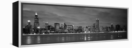 Chicago - B&W Reflection-Jerry Driendl-Framed Premier Image Canvas