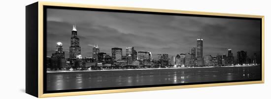 Chicago - B&W Reflection-Jerry Driendl-Framed Premier Image Canvas