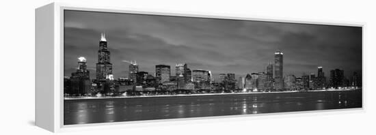 Chicago - B&W Reflection-Jerry Driendl-Framed Premier Image Canvas