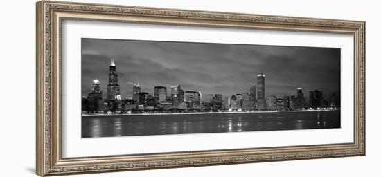 Chicago - B&W Reflection-Jerry Driendl-Framed Photographic Print