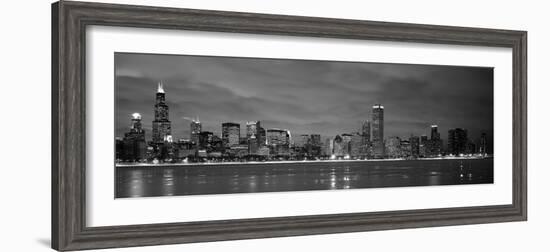 Chicago - B&W Reflection-Jerry Driendl-Framed Photographic Print