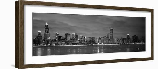 Chicago - B&W Reflection-Jerry Driendl-Framed Photographic Print
