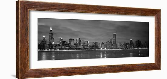 Chicago - B&W Reflection-Jerry Driendl-Framed Photographic Print