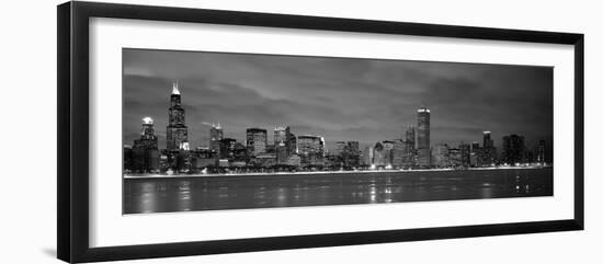 Chicago - B&W Reflection-Jerry Driendl-Framed Photographic Print