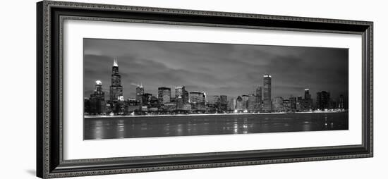 Chicago - B&W Reflection-Jerry Driendl-Framed Photographic Print