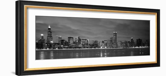 Chicago - B&W Reflection-Jerry Driendl-Framed Photographic Print