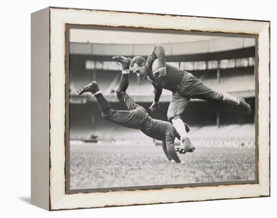 Chicago Bears Teammates Practicing as Joe Zeller Tries to Tackle Red Grange-null-Framed Stretched Canvas