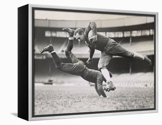 Chicago Bears Teammates Practicing as Joe Zeller Tries to Tackle Red Grange-null-Framed Stretched Canvas