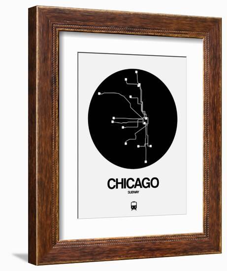 Chicago Black Subway Map-NaxArt-Framed Art Print