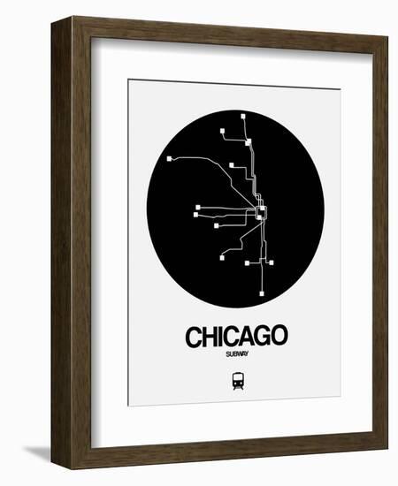 Chicago Black Subway Map-NaxArt-Framed Art Print