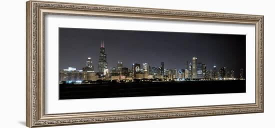 Chicago Blackhawks Skyline Lakefront-Patrick Warneka-Framed Photographic Print