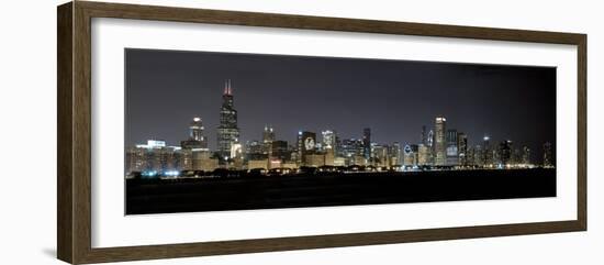 Chicago Blackhawks Skyline Lakefront-Patrick Warneka-Framed Photographic Print