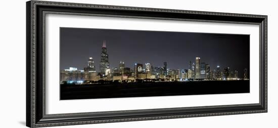 Chicago Blackhawks Skyline Lakefront-Patrick Warneka-Framed Photographic Print