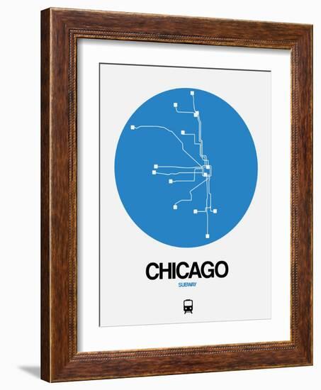 Chicago Blue Subway Map-NaxArt-Framed Art Print
