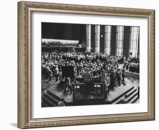 Chicago Board of Trade, as Proposed Wheat Sale to Russia Sends Prices Soaring-Robert W^ Kelley-Framed Photographic Print