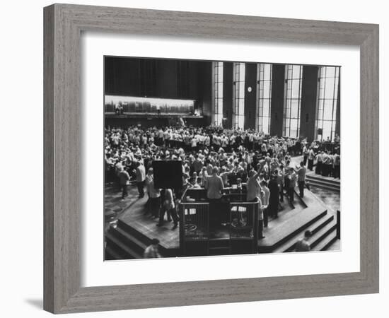 Chicago Board of Trade, as Proposed Wheat Sale to Russia Sends Prices Soaring-Robert W^ Kelley-Framed Photographic Print