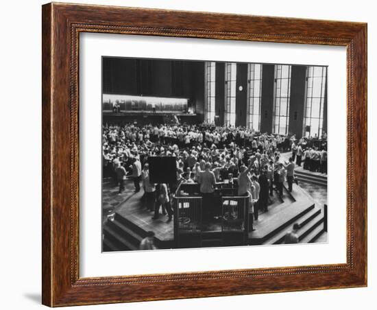 Chicago Board of Trade, as Proposed Wheat Sale to Russia Sends Prices Soaring-Robert W^ Kelley-Framed Photographic Print