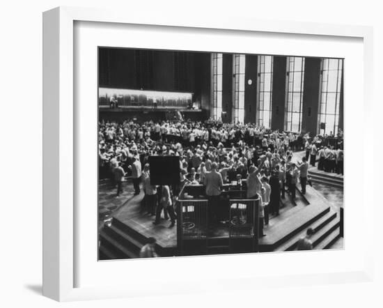 Chicago Board of Trade, as Proposed Wheat Sale to Russia Sends Prices Soaring-Robert W^ Kelley-Framed Photographic Print