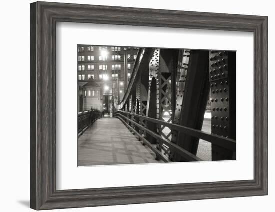 Chicago Bridge Over River-Patrick Warneka-Framed Photographic Print