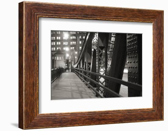 Chicago Bridge Over River-Patrick Warneka-Framed Photographic Print