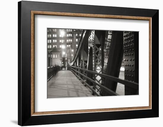 Chicago Bridge Over River-Patrick Warneka-Framed Photographic Print