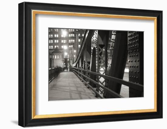 Chicago Bridge Over River-Patrick Warneka-Framed Photographic Print