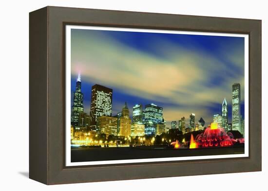 Chicago Buckingham Fountain at  night-Patrick  J. Warneka-Framed Premier Image Canvas