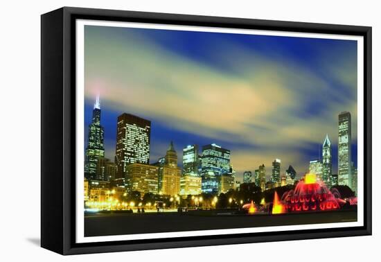 Chicago Buckingham Fountain at  night-Patrick  J. Warneka-Framed Premier Image Canvas