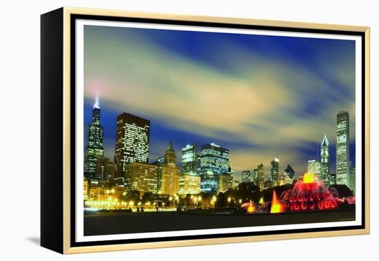 Chicago Buckingham Fountain at  night-Patrick  J. Warneka-Framed Premier Image Canvas