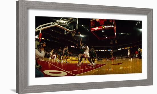 Chicago bulls player playing in a stadium, Chicago Stadium, Chicago, Cook County, Illinois, USA-null-Framed Photographic Print