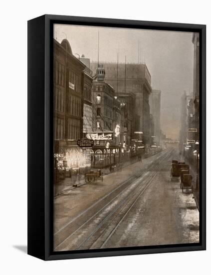 Chicago by Night 1911-null-Framed Stretched Canvas