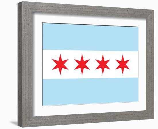 Chicago City Flag Poster Print-null-Framed Art Print