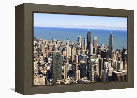 Chicago City Skyline and Lake Michigan, Chicago, Illinois, United States of America, North America-Amanda Hall-Framed Premier Image Canvas