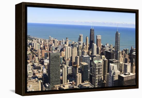Chicago City Skyline and Lake Michigan, Chicago, Illinois, United States of America, North America-Amanda Hall-Framed Premier Image Canvas
